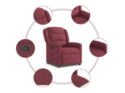 Sillón de relax | Silla | Sillón reclinable de tela rojo tinto SHL2102