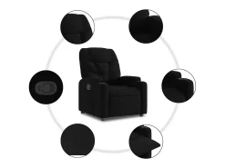 Sillón de relax | Silla | Sillón reclinable de tela negro SHL4225