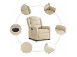 Sillón de relax | Silla | Sillón reclinable eléctrico de tela crema SHL4065