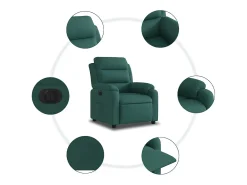Sillón de relax | Silla | Sillón reclinable eléctrico tela verde oscuro SHL4714