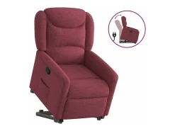 Sillón de relax | Silla | Sillón reclinable elevable tela rojo tinto SHL4659