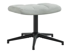 Sillón de relax | Silla de relax con taburete de terciopelo gris claro SHL2257