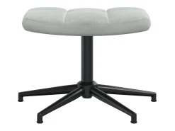 Sillón de relax | Silla de relax con taburete de terciopelo gris claro SHL2257