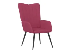 Sillón de relax | Silla de relax con taburete terciopelo rojo tinto SHL2317