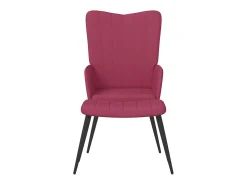 Sillón de relax | Silla de relax con taburete terciopelo rojo tinto SHL2317