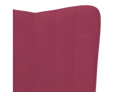 Sillón de relax | Silla de relax con taburete terciopelo rojo tinto SHL2317