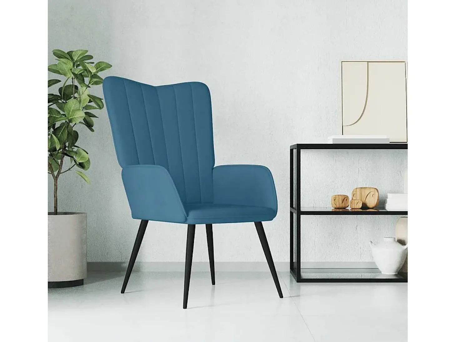 Sillón de relax | Silla de relax de terciopelo azul SHL6821
