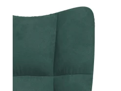 Sillón de relax | Silla de relax con taburete terciopelo verde oscuro SHL6962