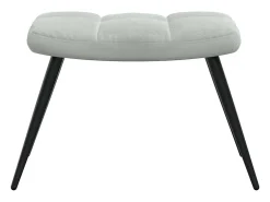 Sillón de relax | Silla de relax con taburete de terciopelo gris claro SHL8721