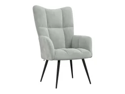 Sillón de relax | Silla de relax con taburete de terciopelo gris claro SHL8721
