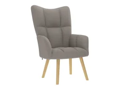 Sillón de relax | Silla de relax con taburete de tela gris taupé SHL3297