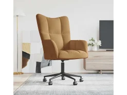 Sillón de relax | Silla de relax de terciopelo marrón SHL6410
