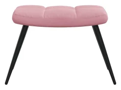 Sillón de relax | Silla de relax con taburete terciopelo rosa SHL4467