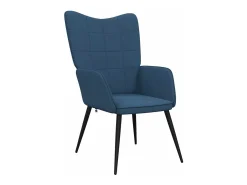 Sillón de relax | Silla de relax con reposapiés tela azul SHL2083