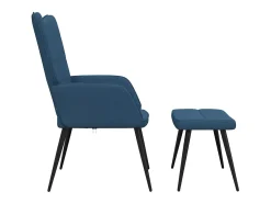 Sillón de relax | Silla de relax con reposapiés tela azul SHL2083