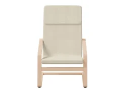 Sillón de relax | Silla de relax con taburete tela color crema SHL9818