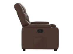 Sillón de relax | Sillón reclinable de cuero sintético marrón SHL4378