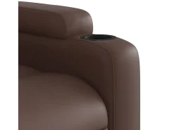 Sillón de relax | Sillón reclinable de cuero sintético marrón SHL4378