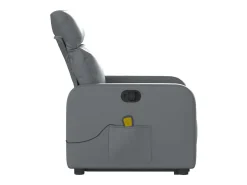 Sillón de relax | Sillón reclinable de masaje de pie cuero artificial gris SHL6225