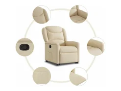 Sillón de relax | Sillón reclinable elevable de tela color crema SHL8520