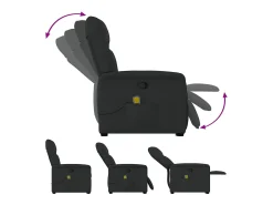 Sillón de relax | Sillón reclinable de masaje elevable tela negro SHL3021