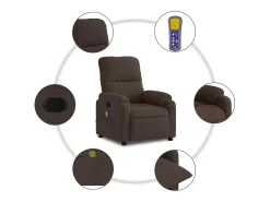 Sillón de relax | Sillón reclinable de masaje tela de microfibra marrón SHL6901