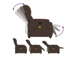 Sillón de relax | Sillón reclinable de masaje tela de microfibra marrón SHL6901