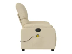 Sillón de relax | Sillón reclinable de masaje eléctrico tela color crema SHL6964