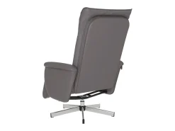 Sillón de relax | Sillón reclinable con reposapiés cuero sintético gris SHL5321