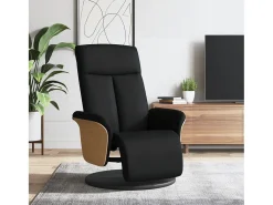 Sillón de relax | Sillón reclinable con reposapiés tela negra SHL5106