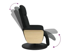 Sillón de relax | Sillón reclinable con reposapiés tela negra SHL5106