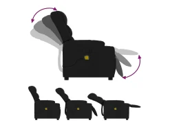 Sillón de relax | Sillón reclinable de masaje de tela negro SHL6995