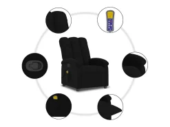 Sillón de relax | Sillón reclinable de masaje de tela negro SHL7064