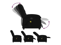 Sillón de relax | Sillón reclinable de masaje de tela negro SHL7064
