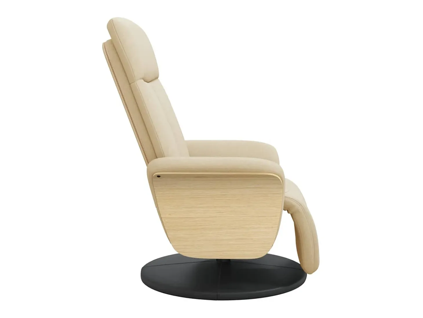 Sillón de relax | Sillón reclinable con reposapiés tela color crema SHL5841