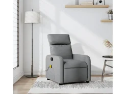 Sillón de relax | Sillón reclinable de masaje de tela gris claro SHL5109
