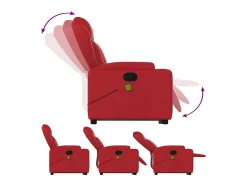 Sillón de relax | Sillón reclinable de masaje de pie cuero artificial rojo SHL3533