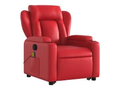 Sillón de relax | Sillón reclinable de masaje de pie cuero artificial rojo SHL3533