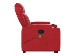 Sillón de relax | Sillón reclinable de masaje de pie cuero artificial rojo SHL3533