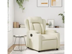 Sillón de relax | Sillón reclinable de cuero sintético crema SHL7022