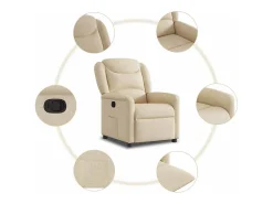 Sillón de relax | Sillón reclinable de tela crema SHL4949