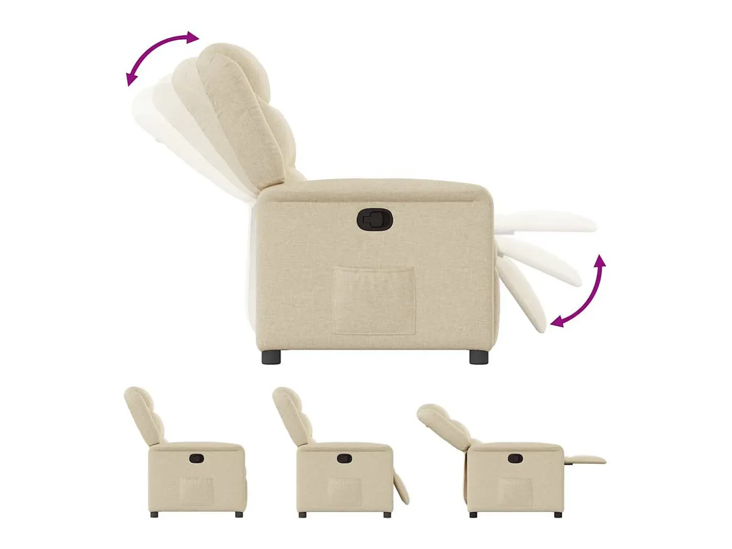 Sillón de relax | Sillón reclinable de tela crema SHL4949