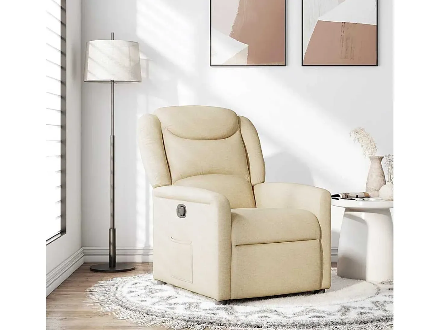 Sillón de relax | Sillón reclinable de tela crema SHL4949