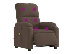 Sillón de relax | Sillón reclinable de masaje eléctrico tela de microfibra marrón SHL7910