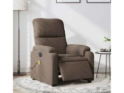 Sillón de relax | Sillón reclinable de masaje eléctrico tela de microfibra marrón SHL7910