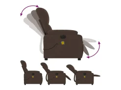 Sillón de relax | Sillón reclinable de masaje eléctrico tela de microfibra marrón SHL7910
