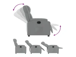 Sillón de relax | Sillón reclinable de tela gris claro SHL4498