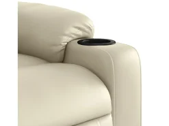 Sillón de relax | Sillón reclinable de cuero sintético crema SHL8106