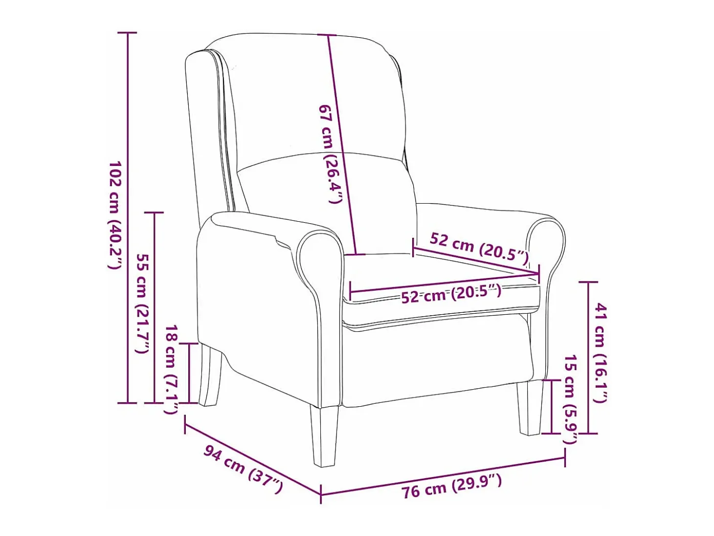 Sillón de relax | Sillón Taupé 76x94x102 cm Microfibra SHL5881