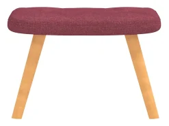 Sillón de relax con reposapiés tela rojo tinto